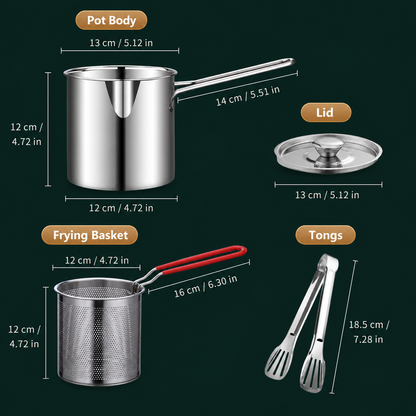🥳HEISSER SALE 2026🥳💞50.000+ VERKAUFT!👵❤️ Multifunktionale Fritteuse aus Edelstahl 304