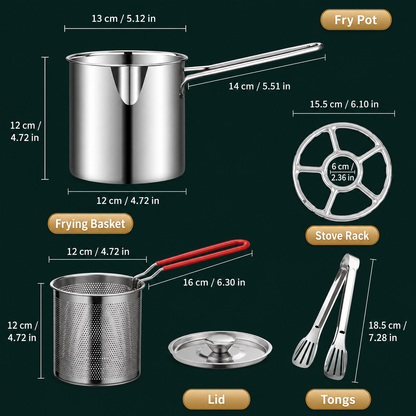 🥳HEISSER SALE 2026🥳💞50.000+ VERKAUFT!👵❤️ Multifunktionale Fritteuse aus Edelstahl 304