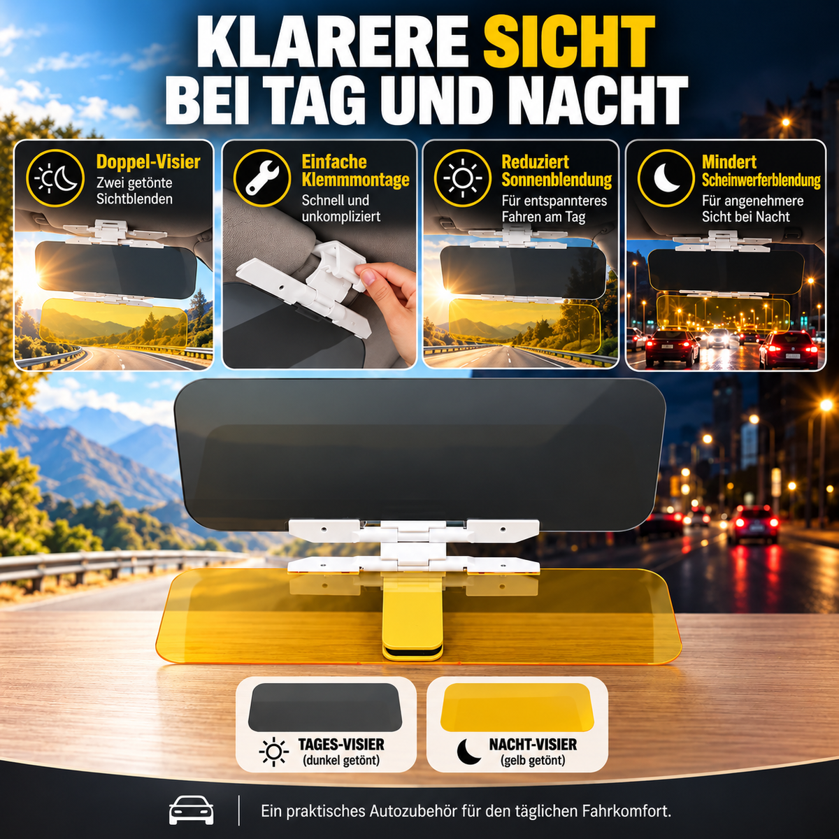 upsell-Universelle HD-Antiblend-Sonnenblende fürs Auto – Tag und Nacht