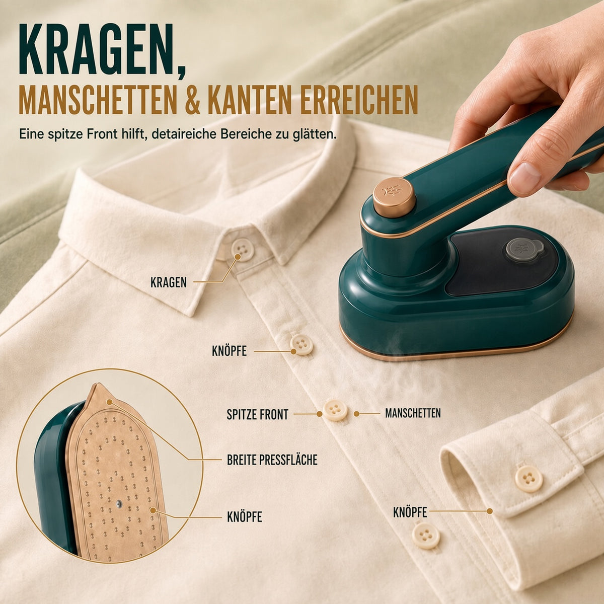 Globetrek° MicroIron: Tragbar Mini Kleidungsstück Bügeleisen