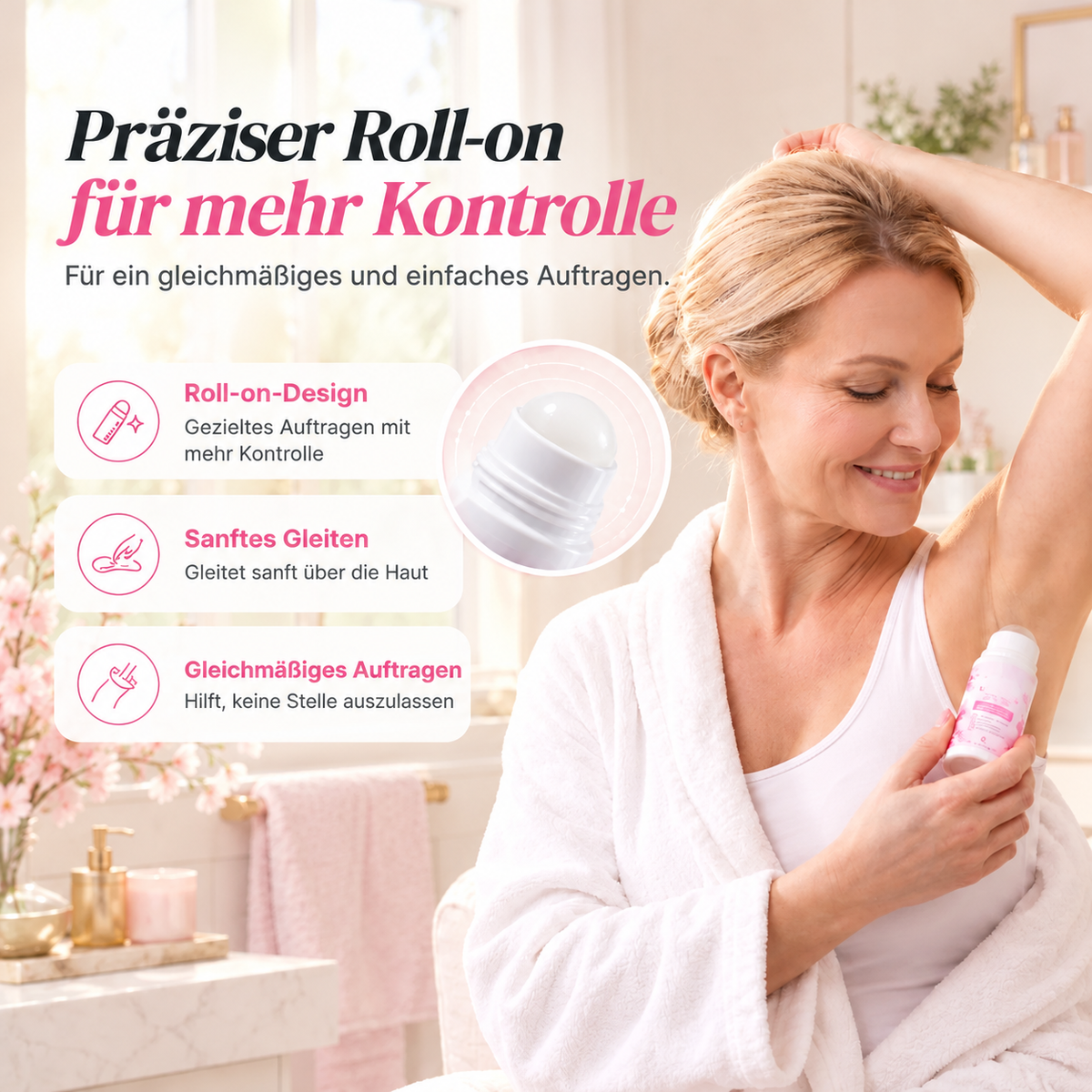 Sanfter Roll-On zur schonenden Körperhaarentfernung