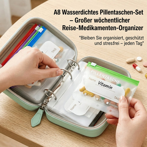 🥳 2026 TOP-ANGEBOT 💞 BIS ZU 50 % RABATT!! 💊 A8 wasserdichter Organizer mit 14 farbcodierten Fächern – kompakter Reise-Medikamenten-Organizer für Tabletten, Vitamine & Nahrungsergänzungsmittel