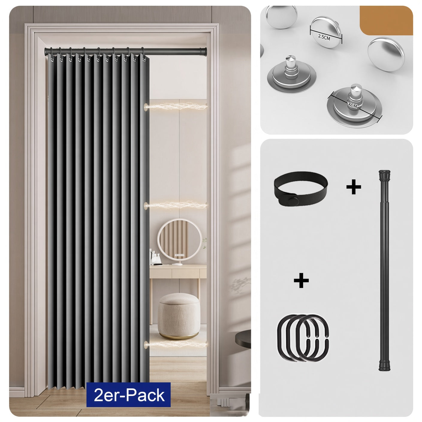 ⏳Begrenzte Zeit 50% Rabatt⏰️ Magnetischer Faltvorhang ohne Bohren