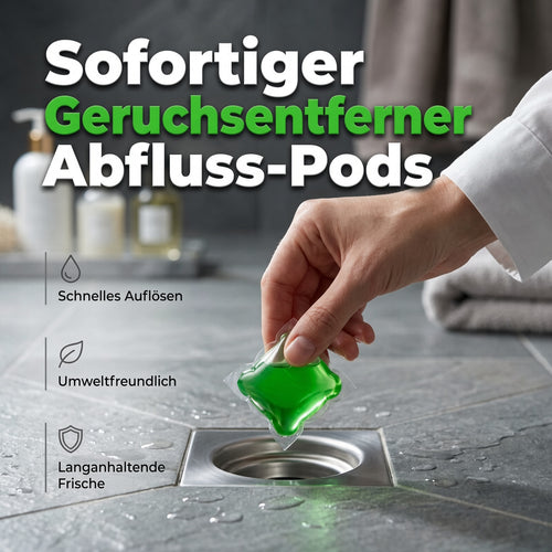 🥳 2026 ANGEBOT🥳💞 ÜBER 50.000 VERKAUFT!🏠💧 50 % RABATT! Abfluss-Geruchsentferner-Pods – Die Bioenzym-Formel neutralisiert Gerüche direkt an der Quelle. Sofort frischer Duft, keine aggressiven Chemikalien. Schluss mit unangenehmen Gerüchen. 🚰✅