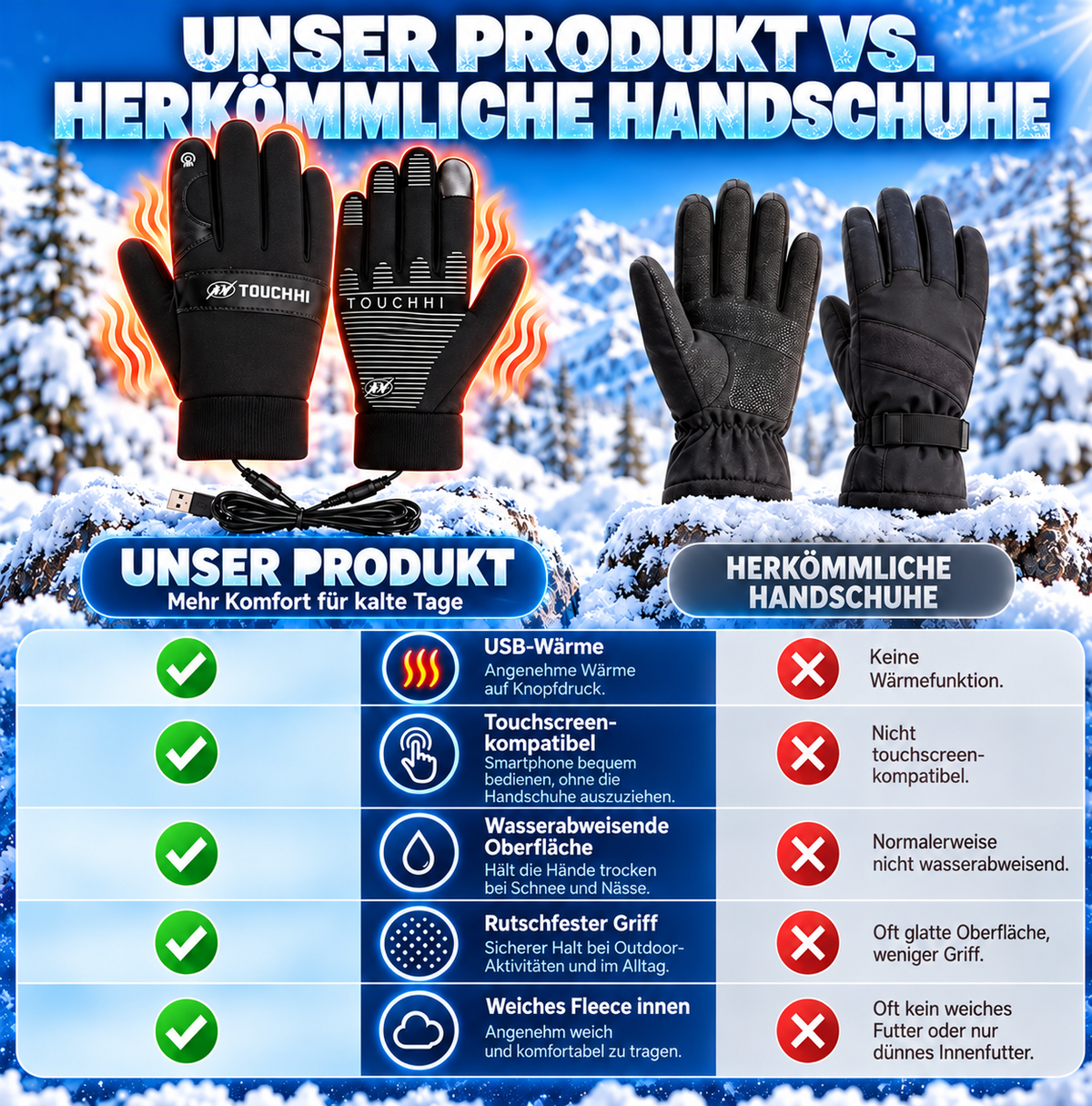 🎁Winter Outdoor Warm Electric Heated Gloves