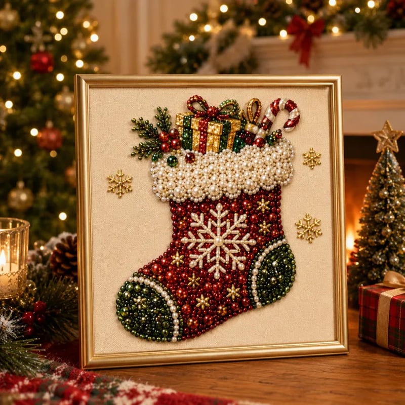 ✨ 3D-Weihnachtsperlen-Bastelset – Entspannende DIY-Weihnachtsdekoration