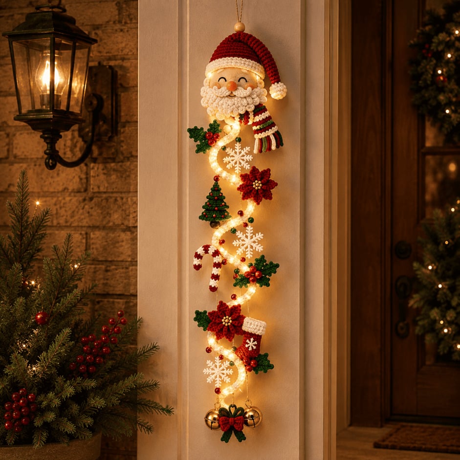 ⏳ Letzter Tag! 49 % Rabatt – 🎄✨🎅 MerryCascade™ Leuchtender Weihnachtstürhänger