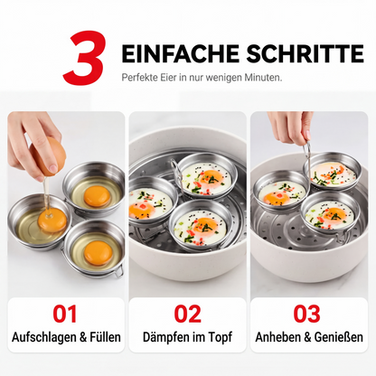 🍳 Multifunktionaler Mini-Eierkocher aus Edelstahl – Zum Kochen und Dämpfen von Eiern für den täglichen Gebrauch