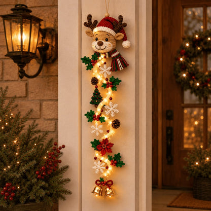 ⏳ Letzter Tag! 49 % Rabatt – 🎄✨🎅 MerryCascade™ Leuchtender Weihnachtstürhänger