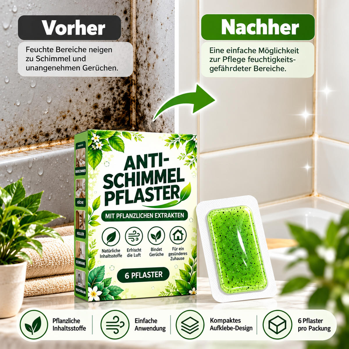 upsell-Botanische Schimmelentferner-Pflaster-1 Packung = 6 Stück (Copy)