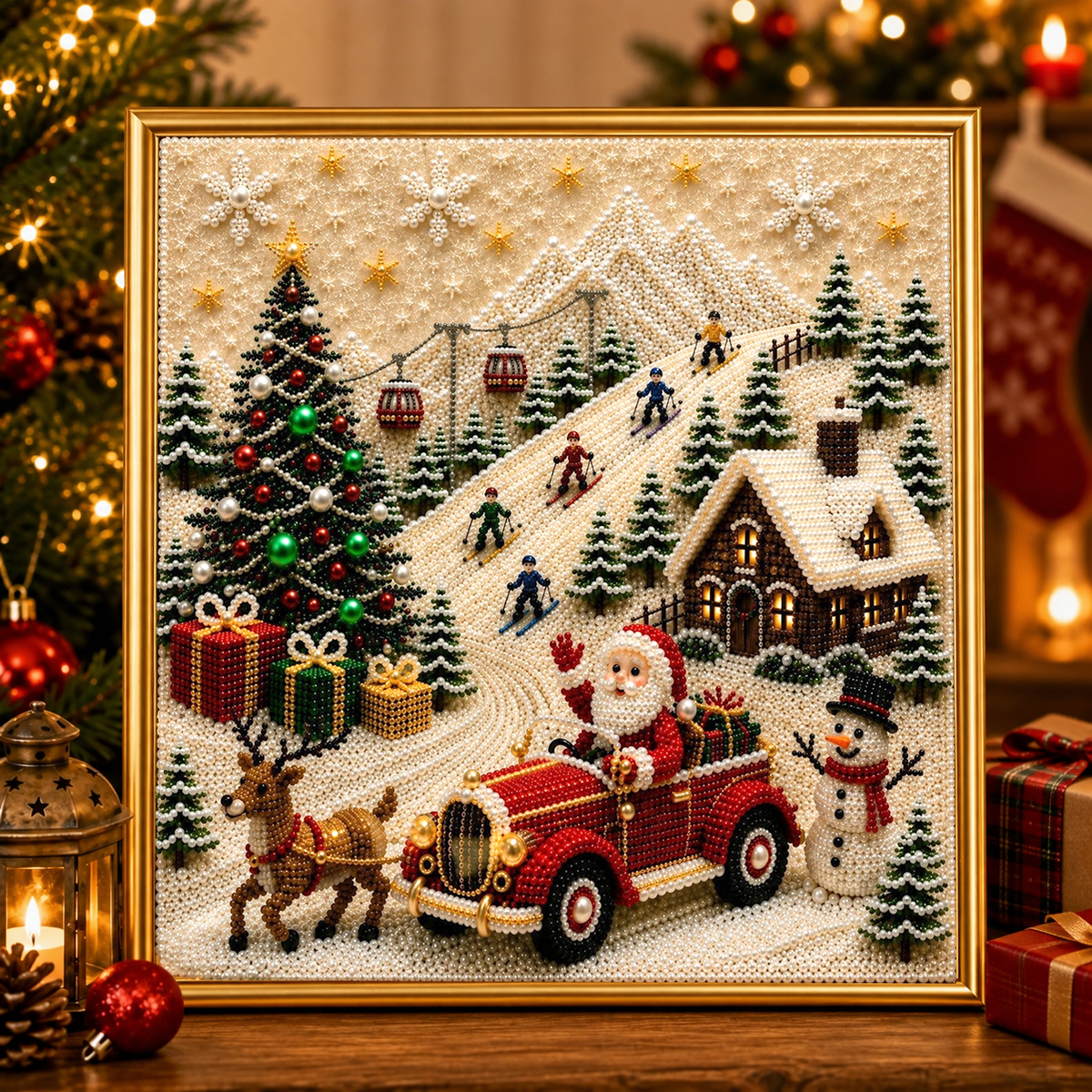 ✨ 3D-Weihnachtsperlen-Bastelset – Entspannende DIY-Weihnachtsdekoration