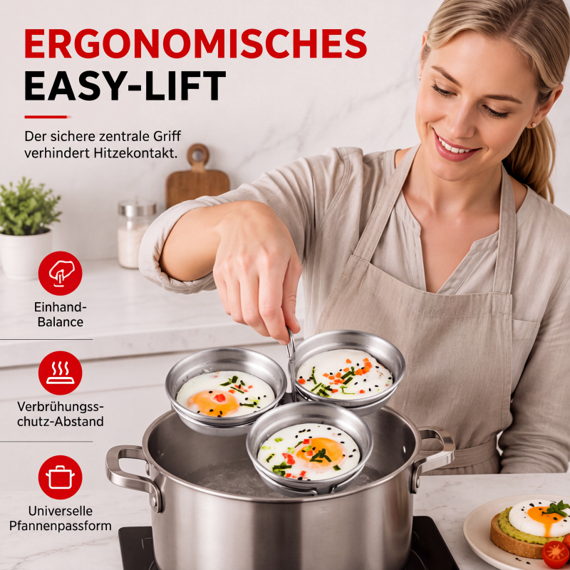 🍳 Multifunktionaler Mini-Eierkocher aus Edelstahl – Zum Kochen und Dämpfen von Eiern für den täglichen Gebrauch