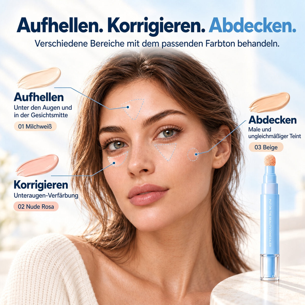🎁 1+1 GRATIS✨ Concealer Stift & Creme – deckt Augenringe, Pickel & Flecken ab, spendet Feuchtigkeit & verblendet nahtlos