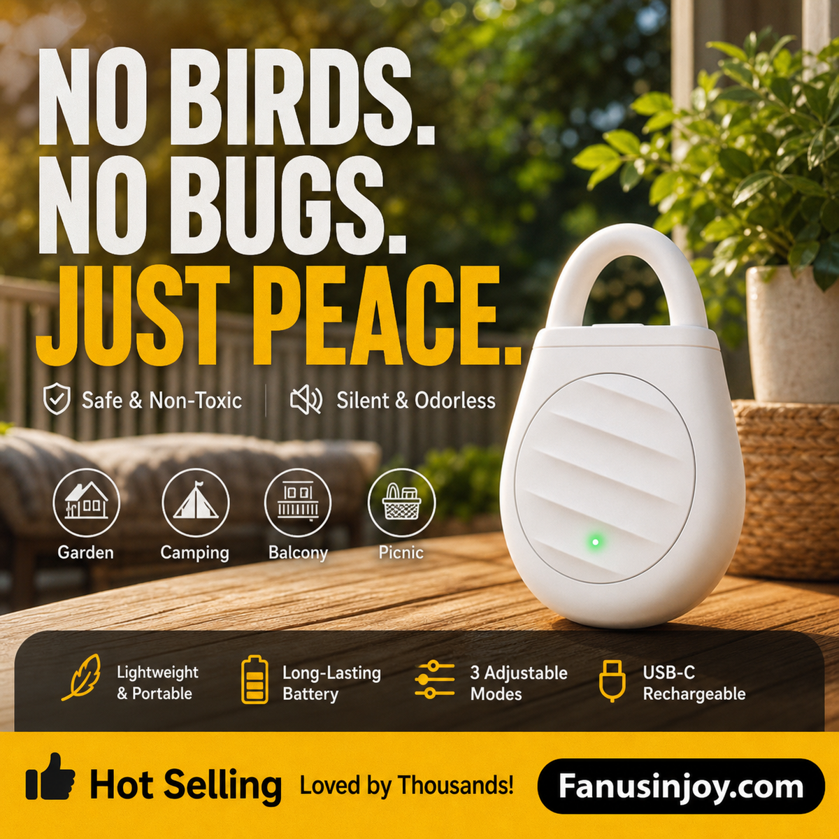 🔥 Zeitlich begrenztes Angebot: 3 kaufen, 2 gratis erhalten! 🐦 Keine Probleme mehr mit Vögeln, Wildtieren und Heuschrecken! Tragbarer Ultraschall-Vogelabwehr-Schlüsselanhänger