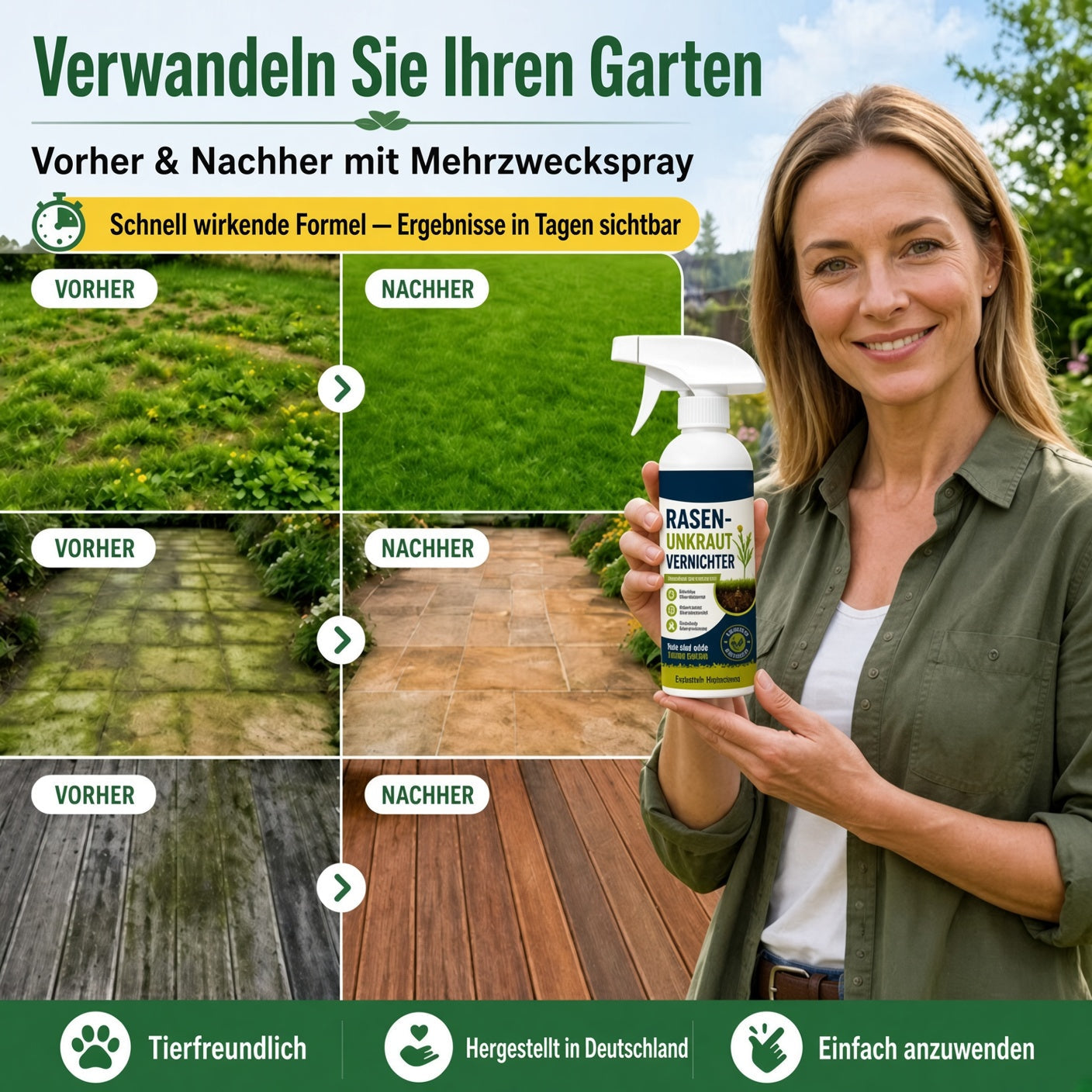🌱 50 % RABATT 🌿 Unkraut-Stop – Stark gegen Unkraut & hemmt neues Wachstum | Für Garten, Wege & Hof ⚡
