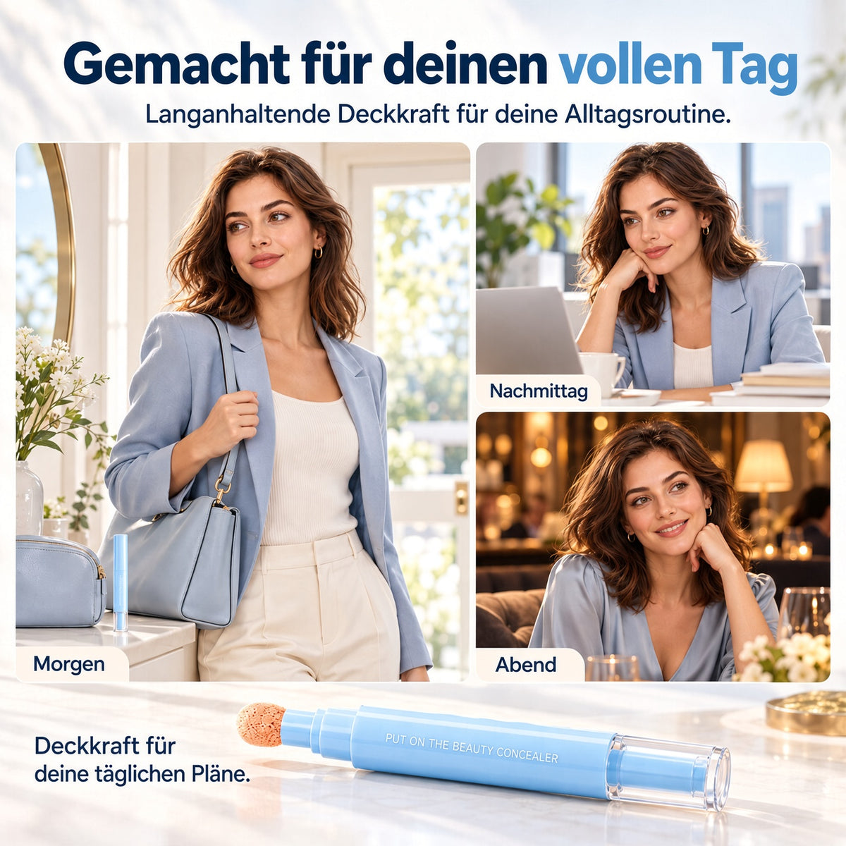 🎁 1+1 GRATIS✨ Concealer Stift & Creme – deckt Augenringe, Pickel & Flecken ab, spendet Feuchtigkeit & verblendet nahtlos