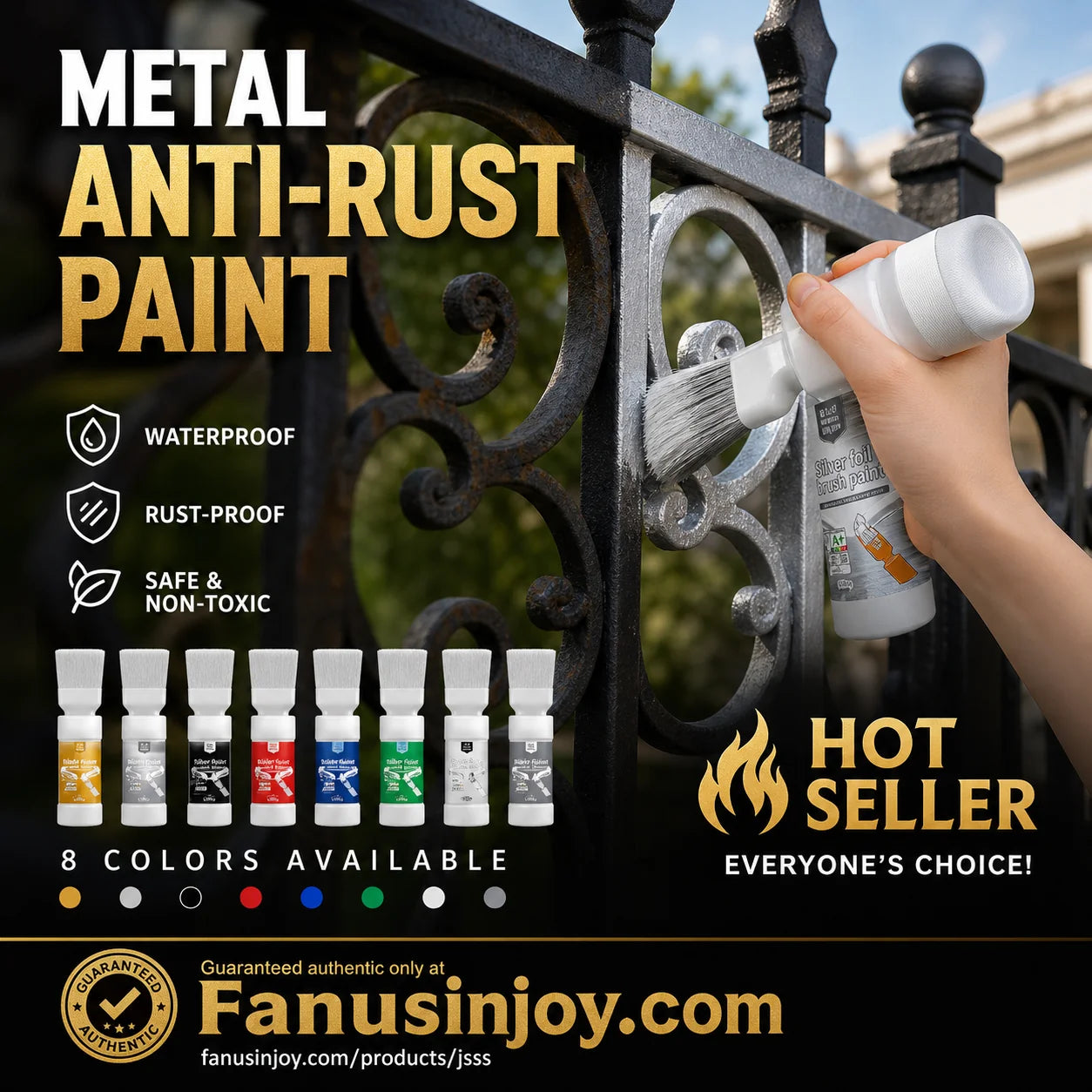 ✨Neu eingetroffen✨ Metallic-Silberfarbe auf Wasserbasis mit integriertem Pinsel (50 % Rabatt)