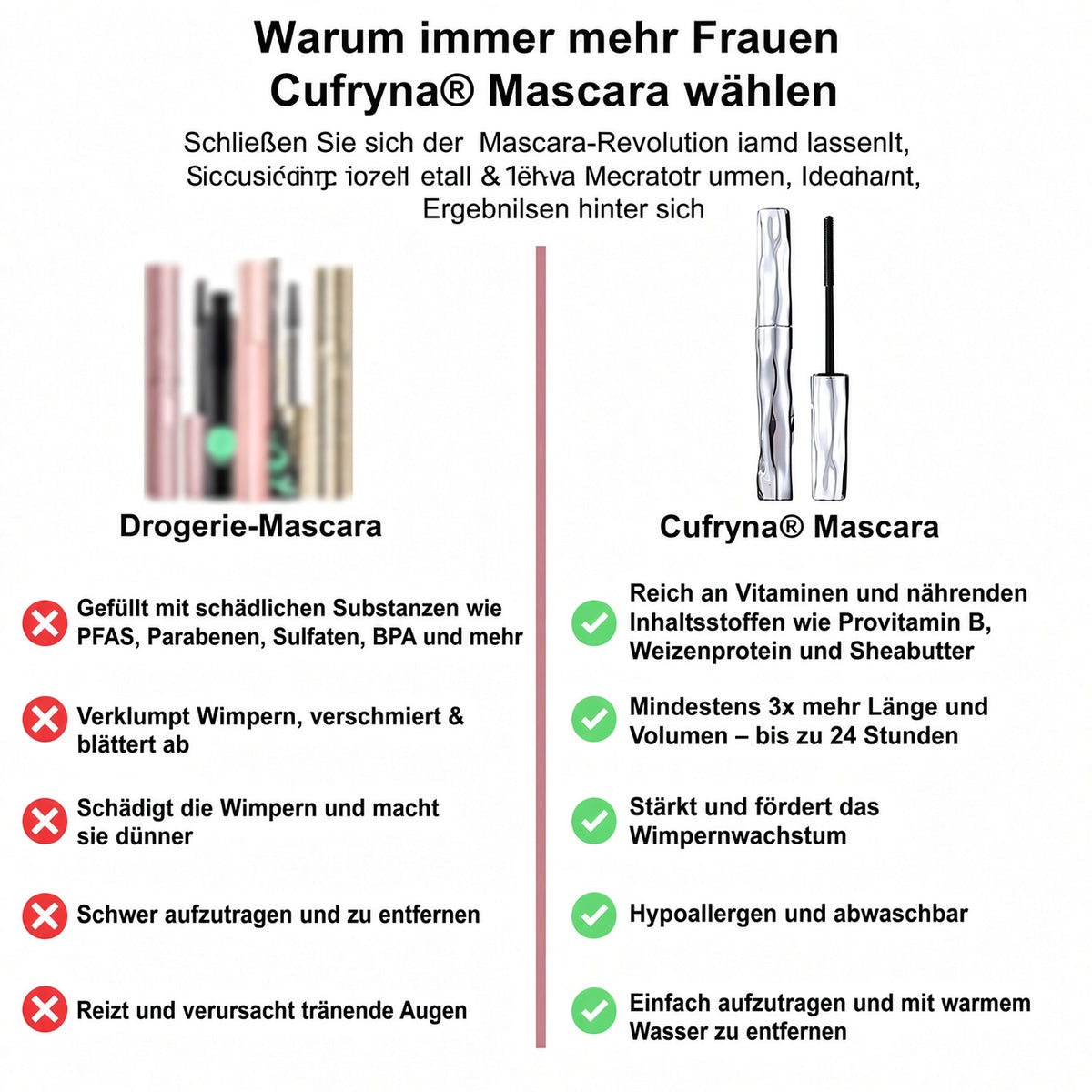 clalena® Wasserfeste Faser-Mascara 💧 – Volumen und Länge ohne Klümpchen für dramatische Momente