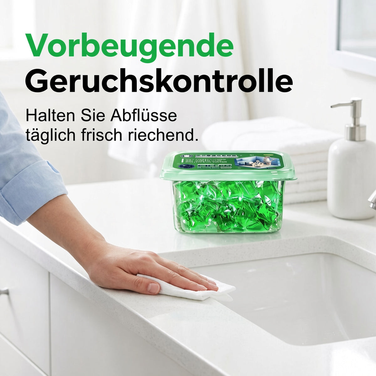 🥳 2026 ANGEBOT🥳💞 ÜBER 50.000 VERKAUFT!🏠💧 50 % RABATT! Abfluss-Geruchsentferner-Pods – Die Bioenzym-Formel neutralisiert Gerüche direkt an der Quelle. Sofort frischer Duft, keine aggressiven Chemikalien. Schluss mit unangenehmen Gerüchen. 🚰✅