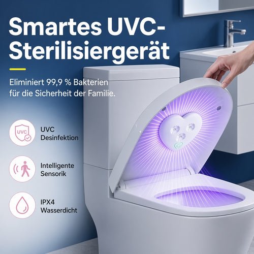 🚽✨Intelligente UVC-Toilettensterilisationslampe🦠 UVC-Technologie · 🤖 Intelligenter Sensor · 🔋 USB-C