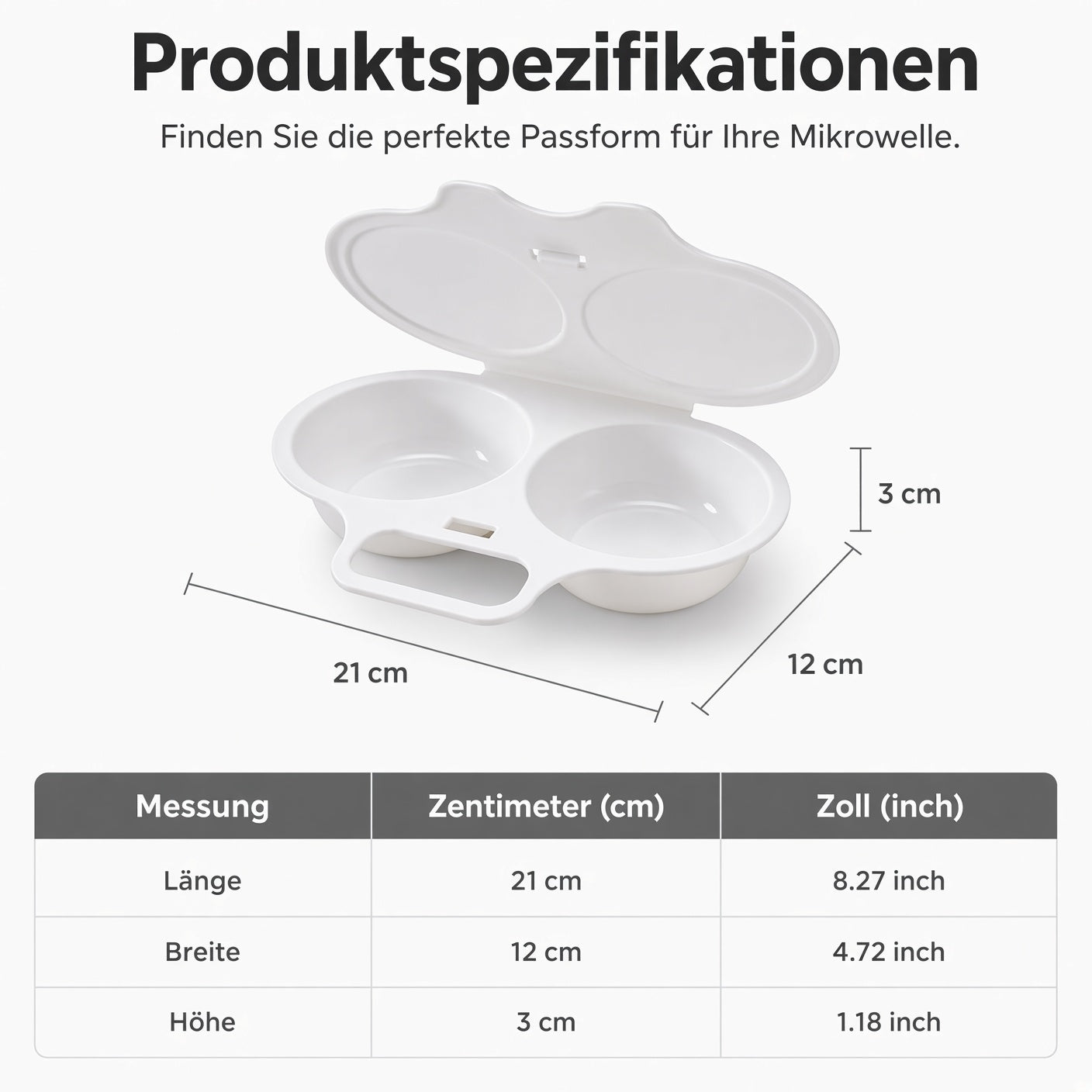 🎉 TOP-ANGEBOT💥 2-Eier-Mikrowellenkocher – Frühstück in Minuten!