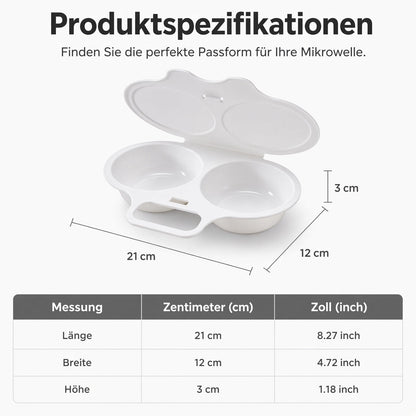 🎉 TOP-ANGEBOT💥 2-Eier-Mikrowellenkocher – Frühstück in Minuten!
