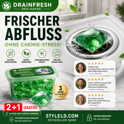 🏠💧 50 % Rabatt! Abfluss‑Deodorant‑Tabs – Bio‑Enzym‑Formel neutralisiert Gerüche direkt an der Quelle. Sofortiger Frischeduft, ohne aggressive Chemikalien. Verabschieden Sie sich von unangenehmen Gerüchen.