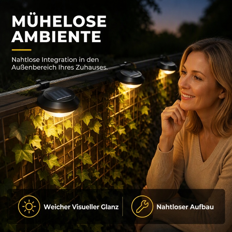 Wasserdichte solarbetriebene LED-Außenleuchten für Dachrinnen und Wände