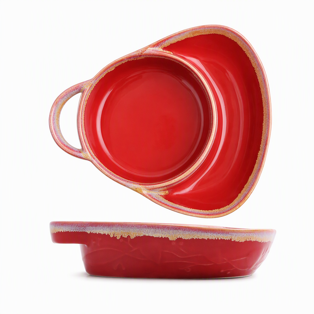 🍽️ Retro-Keramik-Auflaufform mit Fächereinteilung und Einzelgriff