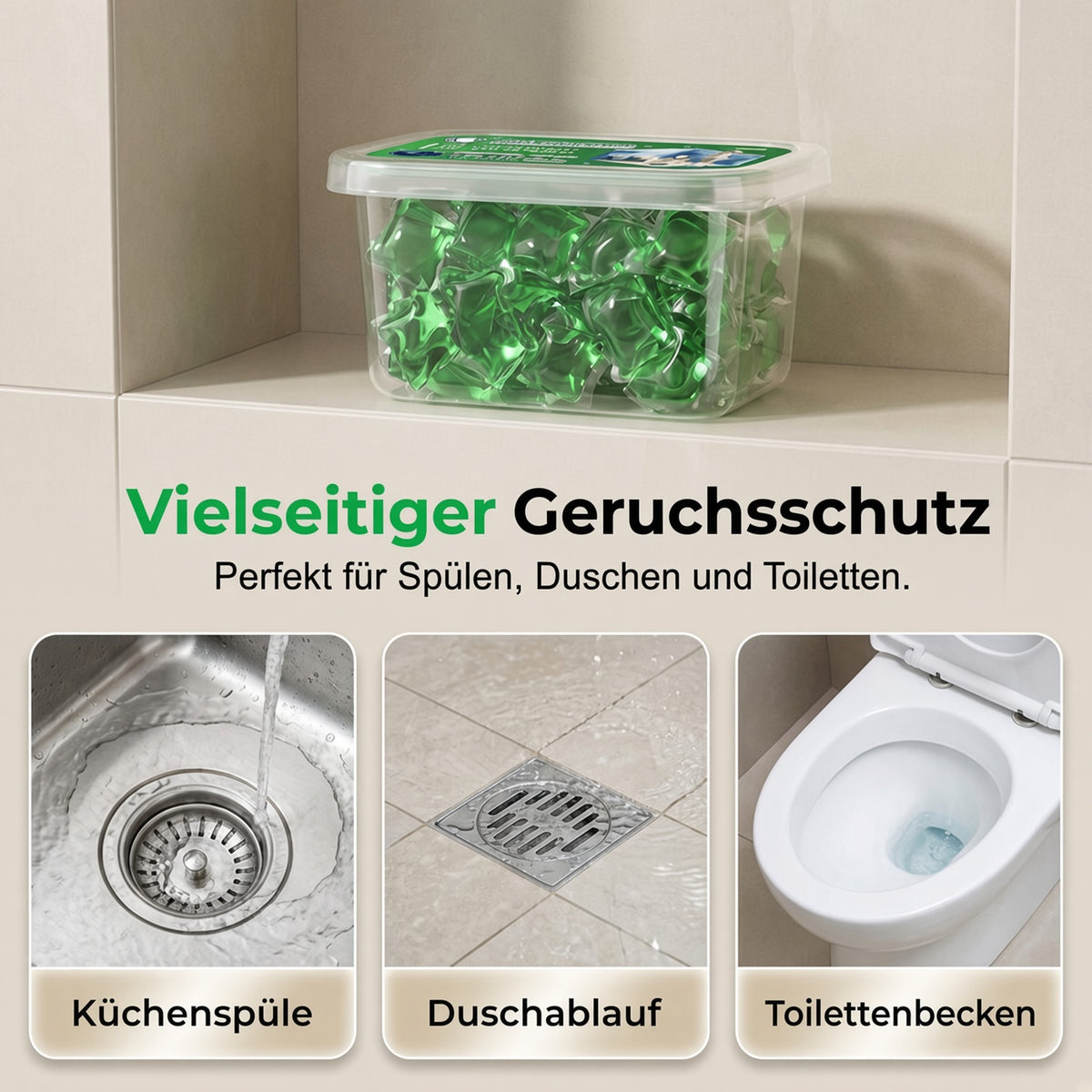 🥳 2026 ANGEBOT🥳💞 ÜBER 50.000 VERKAUFT!🏠💧 50 % RABATT! Abfluss-Geruchsentferner-Pods – Die Bioenzym-Formel neutralisiert Gerüche direkt an der Quelle. Sofort frischer Duft, keine aggressiven Chemikalien. Schluss mit unangenehmen Gerüchen. 🚰✅