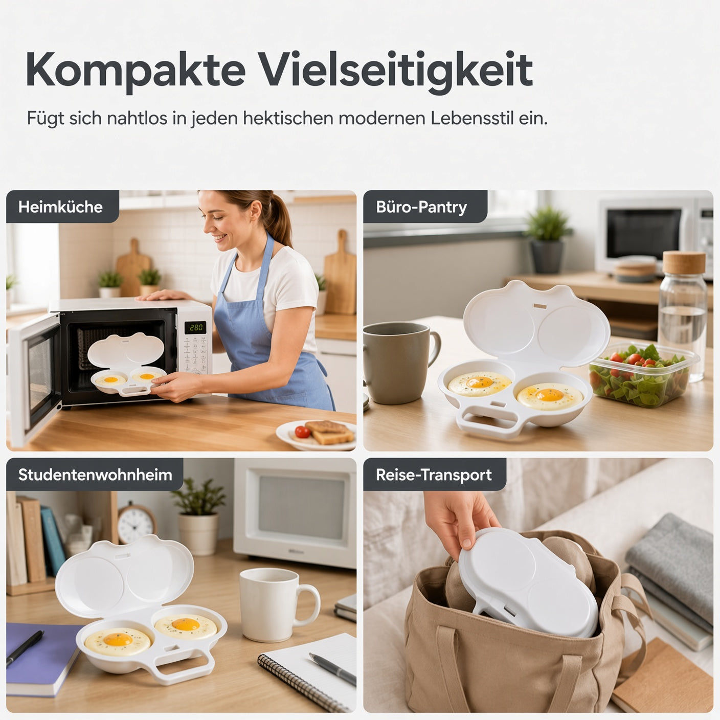 🎉 TOP-ANGEBOT💥 2-Eier-Mikrowellenkocher – Frühstück in Minuten!