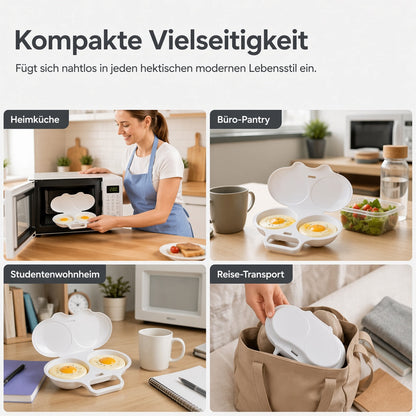 🎉 TOP-ANGEBOT💥 2-Eier-Mikrowellenkocher – Frühstück in Minuten!